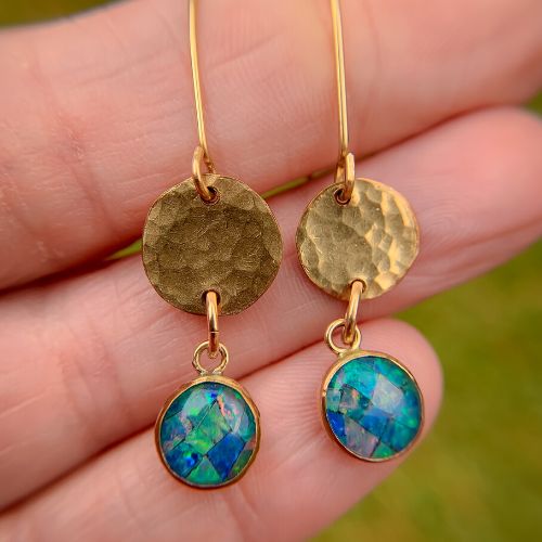 Dangle opal earrings picture