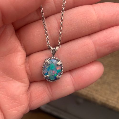 Opal charm necklace picture