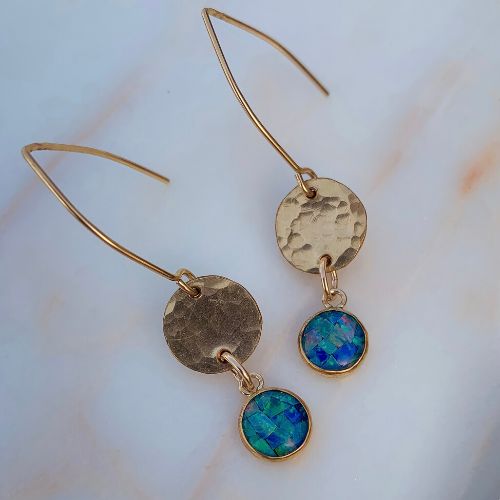 Dangle opal earrings picture