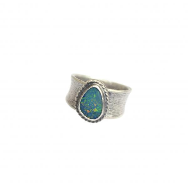 blue cable cocktail ring