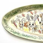 Funny Bunnies Serving Tray, Bread Tray, Cheese Tray, Bunny Platter