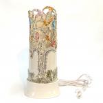 Hand carved porcelain paperclay Birch Tree Lamp