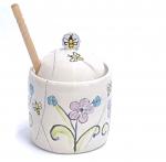 Purple Flower Honey Pot