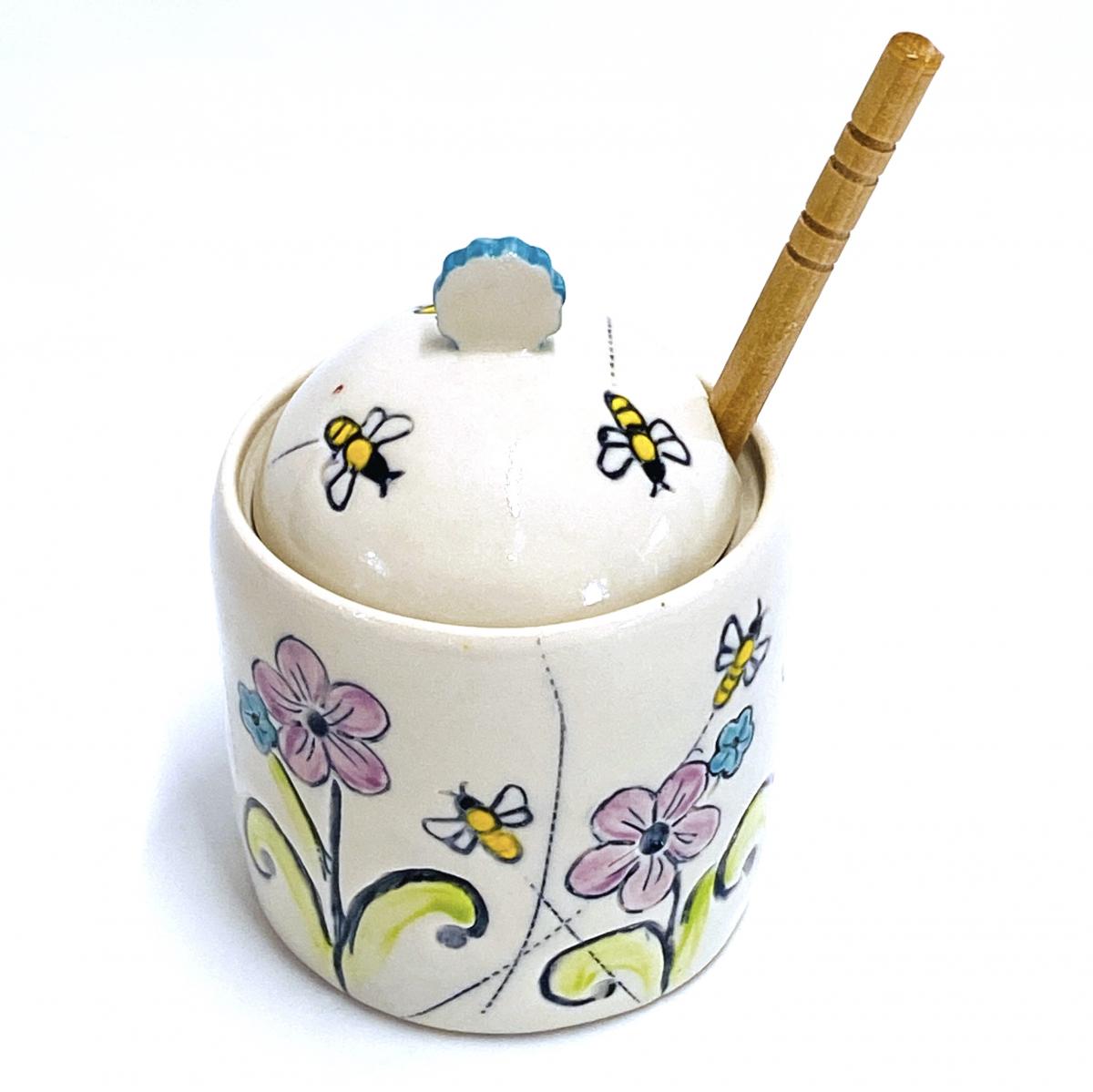 Purple Flower Honey Pot picture