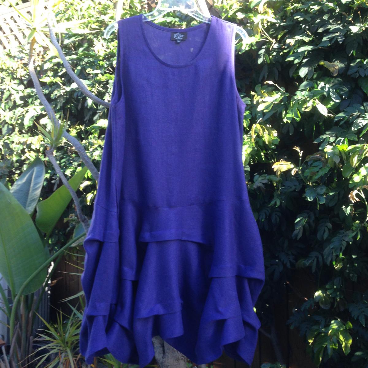 STYLE 2212-Dress MIDI Ruffle Stitch Linen picture