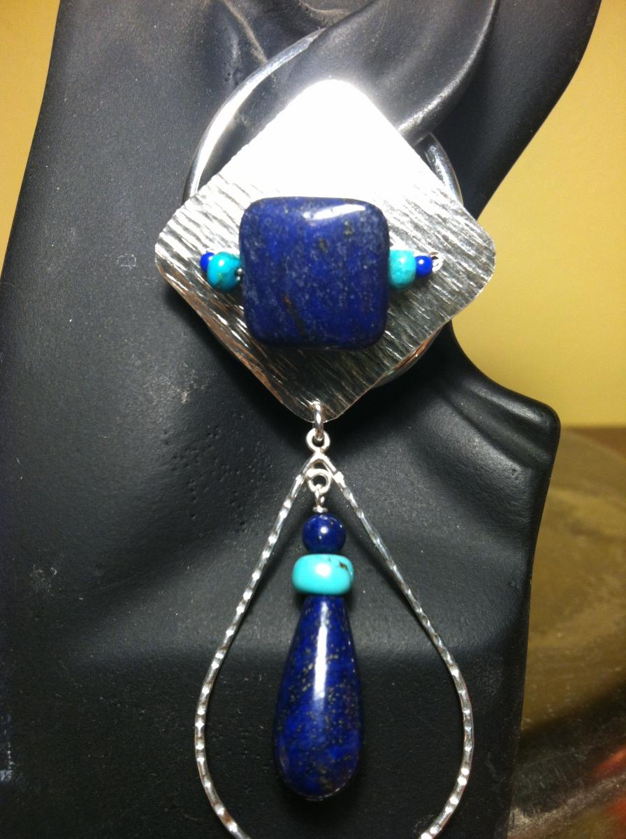 azurite with hoop dangle picture
