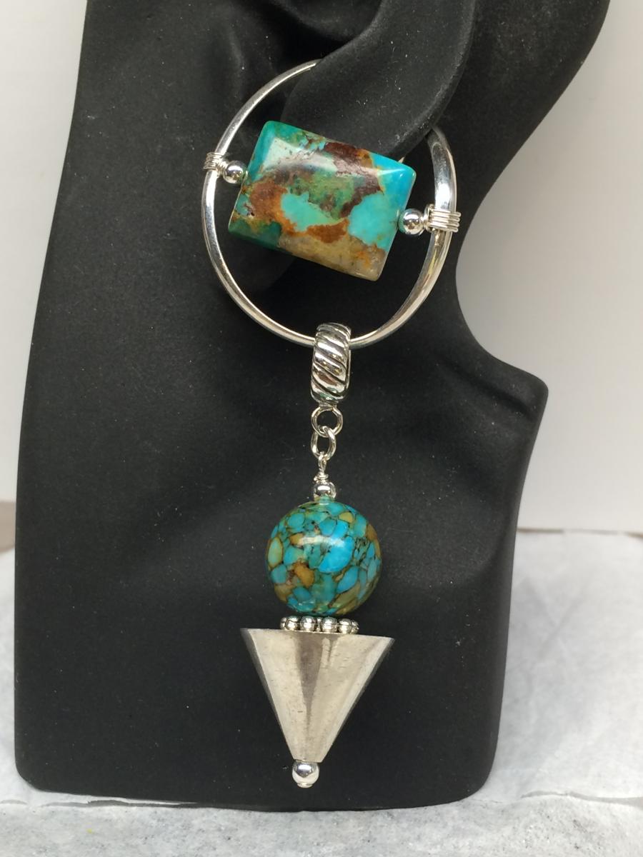 pointed silver disc dangle picture