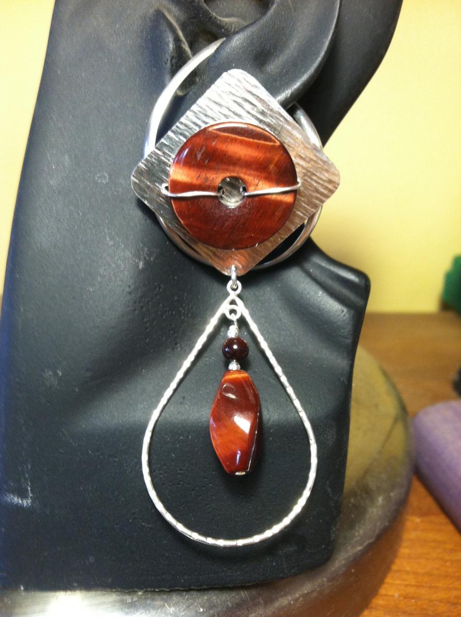 azurite with hoop dangle picture