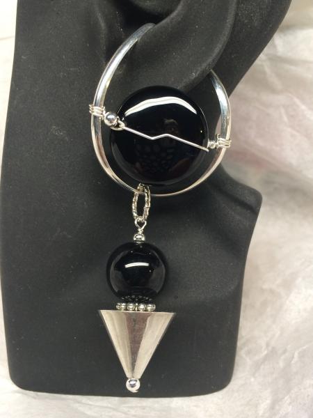 pointed silver disc dangle picture