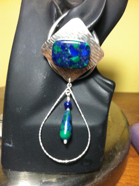 azurite with hoop dangle