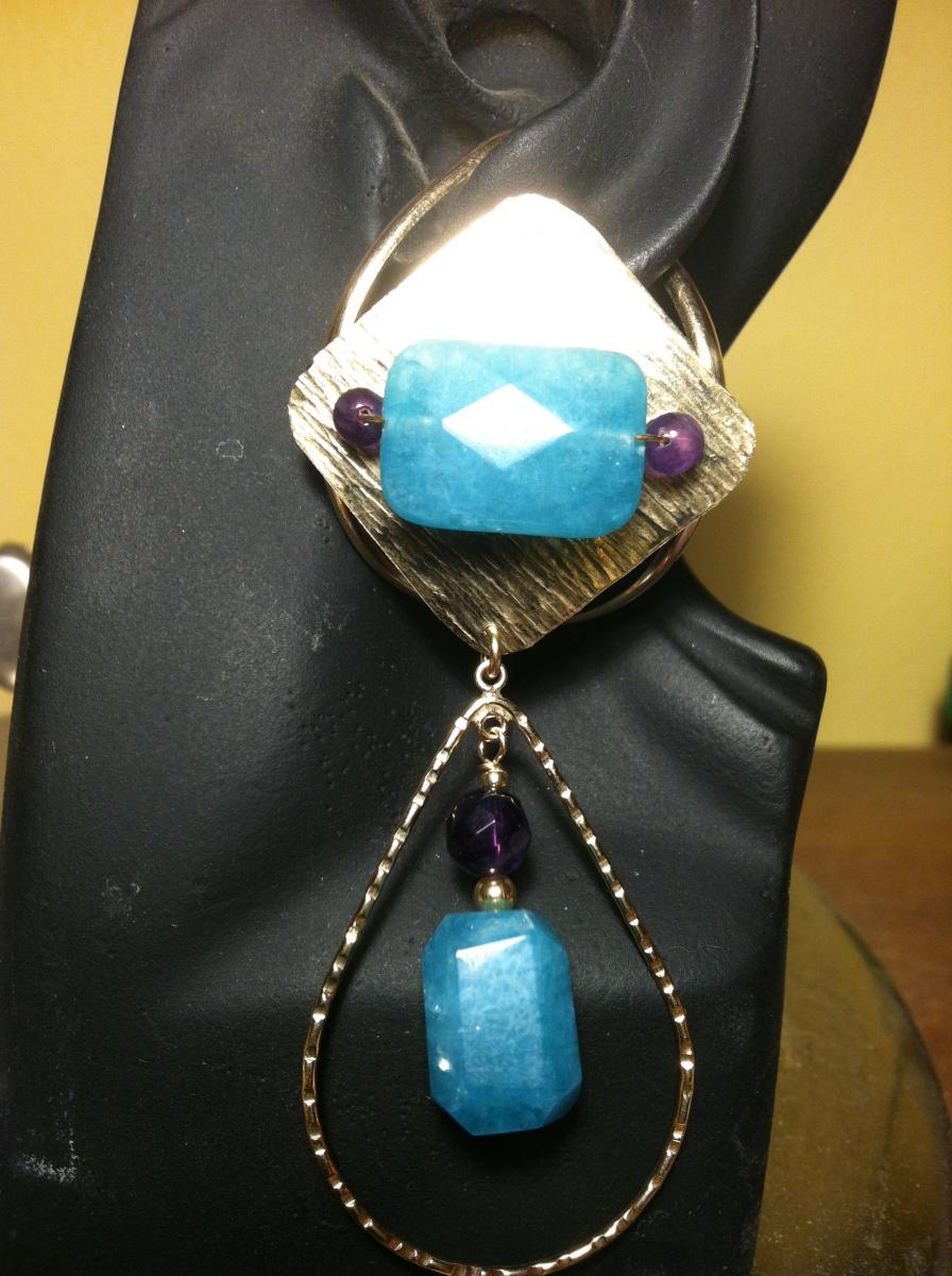azurite with hoop dangle picture