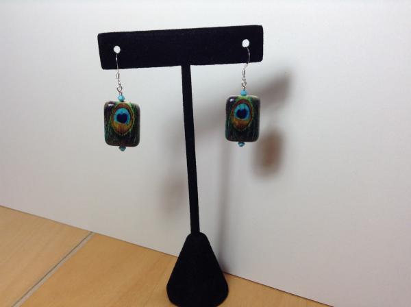 Rectangular Peacock Earrings picture