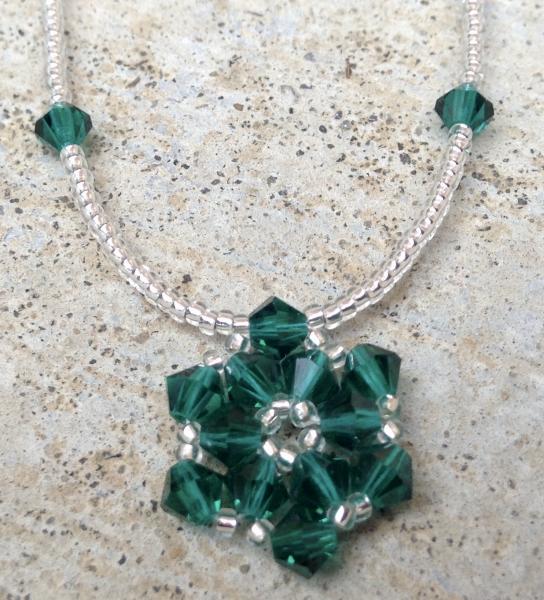 Green Snowflake Necklace