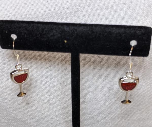 Red Wine Glass Earrings picture