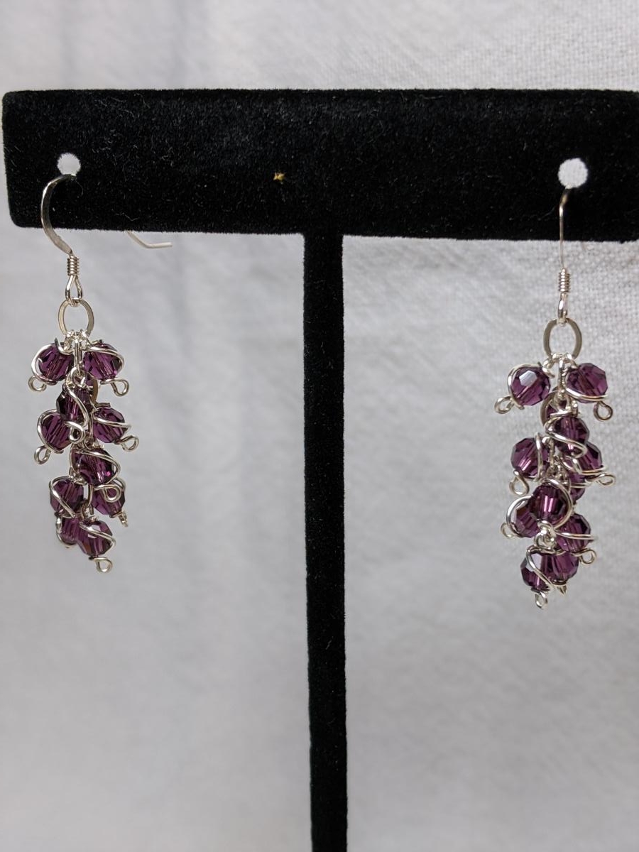Light Purple Swarovski Crystal Earrings picture