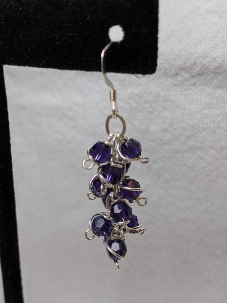 Dark Purple Swarovski Crystal Earrings picture