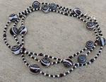 Long Swirly Black Glass Necklace