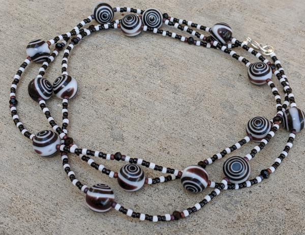 Long Swirly Black Glass Necklace picture