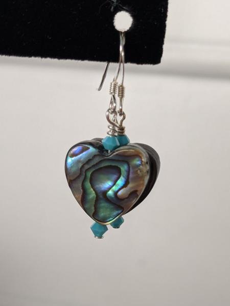 Mother-of-Pearl Heart Earrings (turquoise) picture