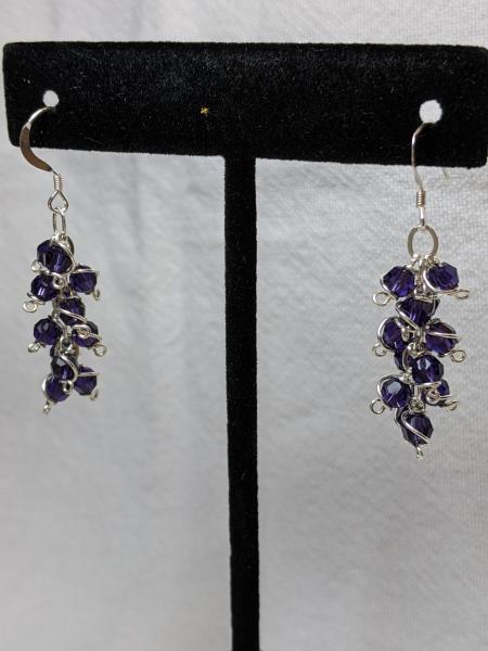 Dark Purple Swarovski Crystal Earrings picture