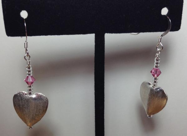 Brushed Silver Heart Earrings picture
