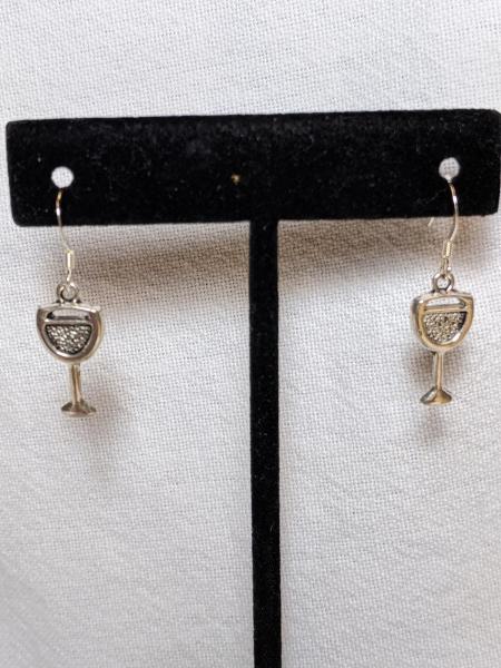 White Wine Glass Earrings picture