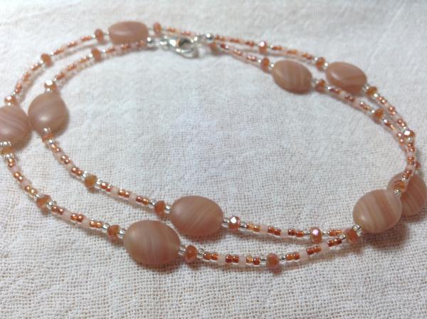 Orange Oval Glass Bead Necklace picture