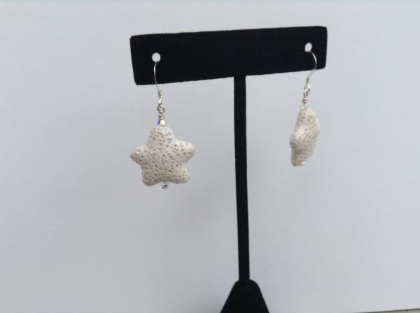 White Lava Star Earrings