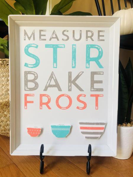 Measure Bake Stir Frost Reclaimed Metal Tray