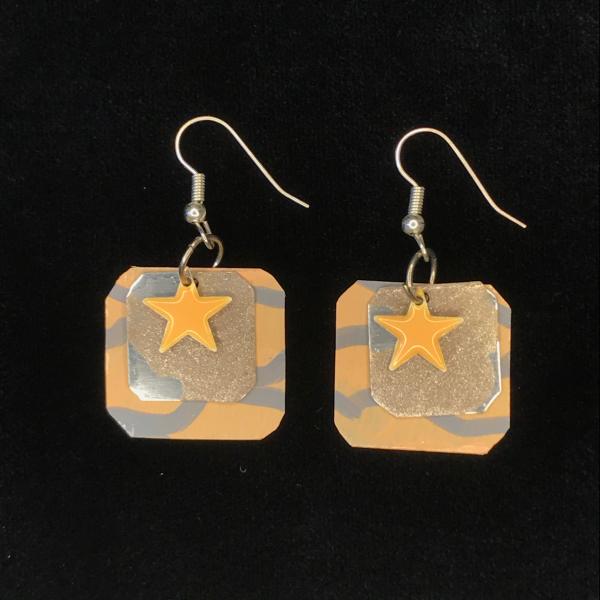 Peach Star Earrings