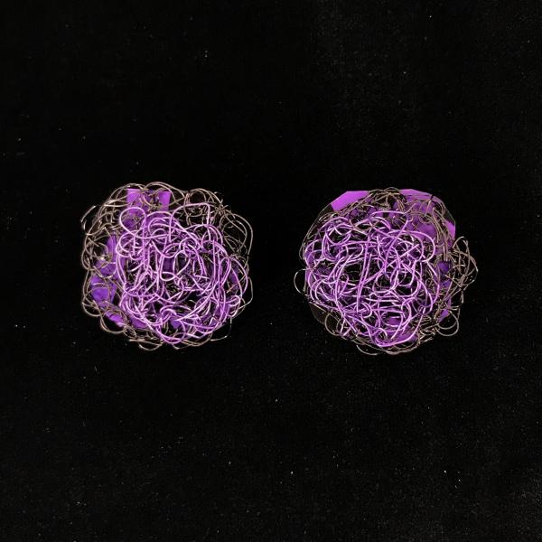 Crochet Purple Earrings picture