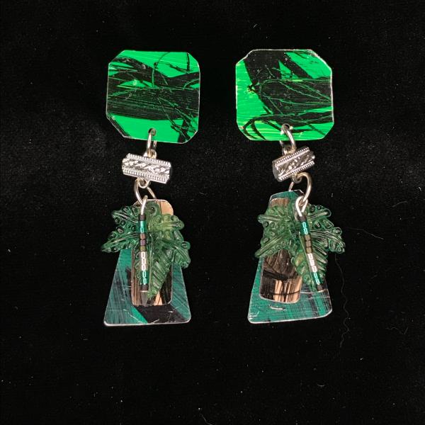 Green Leaf Earrings