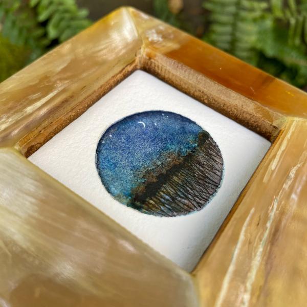 Fields In Evening Light / tiny framed picture