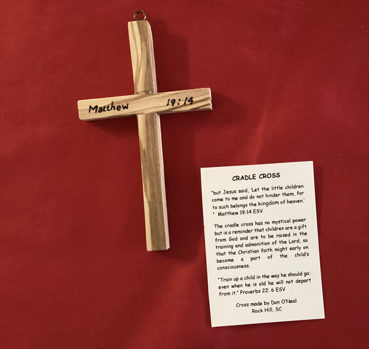 Olive Wood Cradle Cross picture