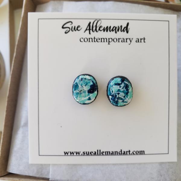 TURQUOISE OVAL STUDS