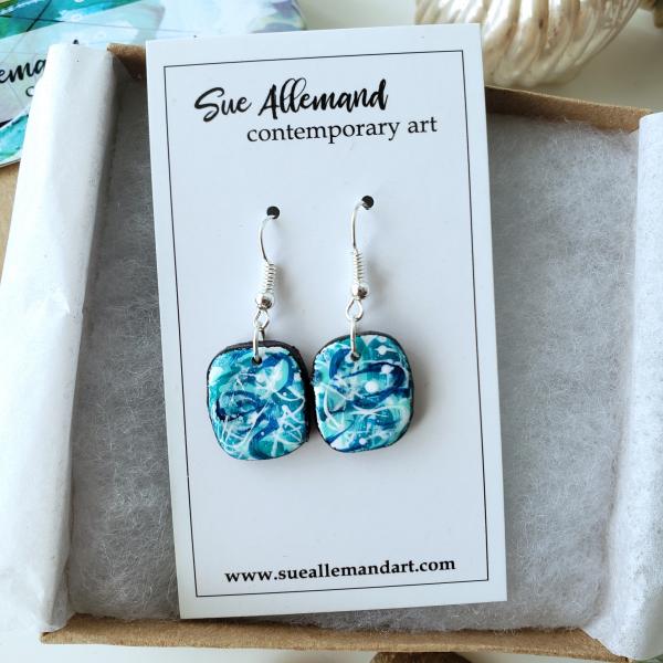 ROUNDED SQUARE TURQUOISE DANGLES