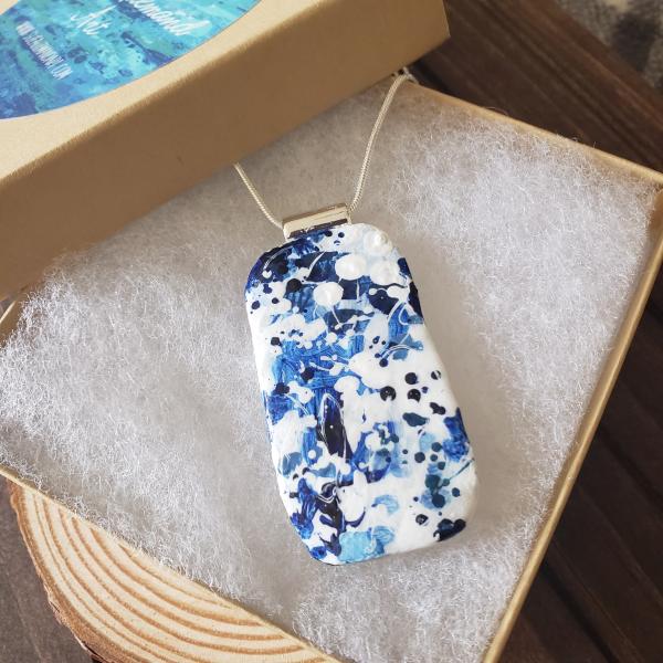 LARGE BLUE RECTANGLE NECKLACE