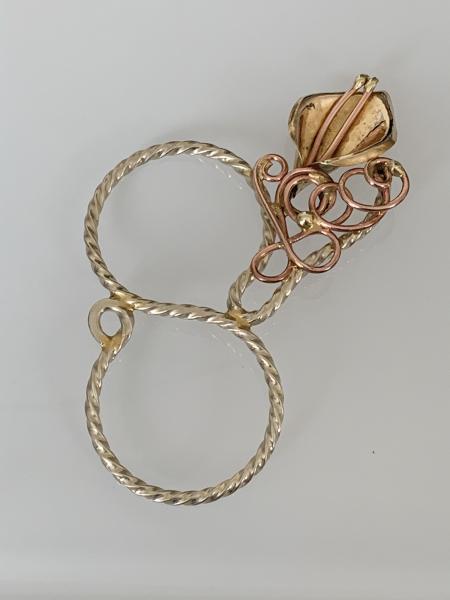 Scarf ring figure 8 mixed metals