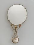 Hand mirror with white shell