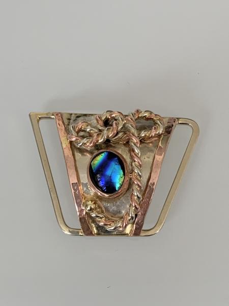 Small scarf ring with dichroic glass picture