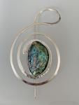 Scarf/Hair Pin silver plate with abalone shell