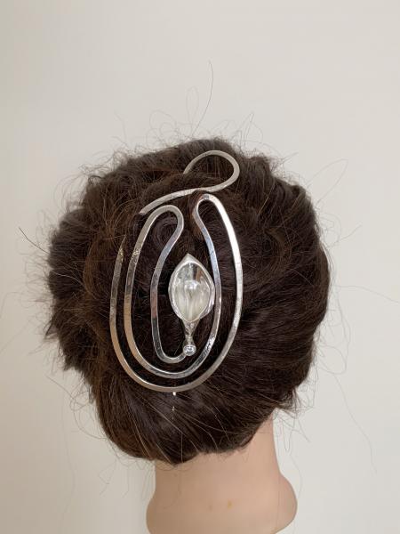 Scarf/Hair Pin silver plate with cubic zirconia picture