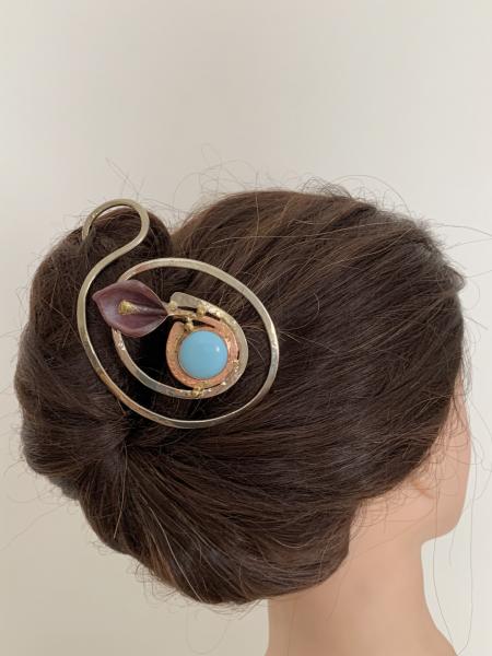 Scarf/Hair Pin with turquoise picture