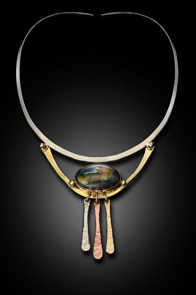 Necklace with large labradorite stone picture