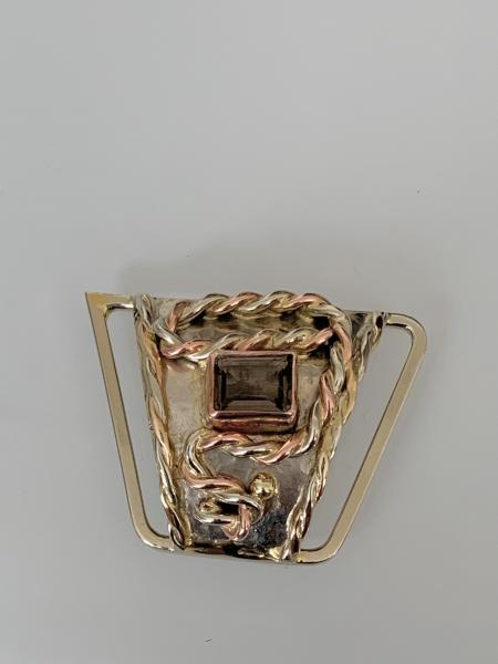 Small scarf ring with smoke vintage crystal