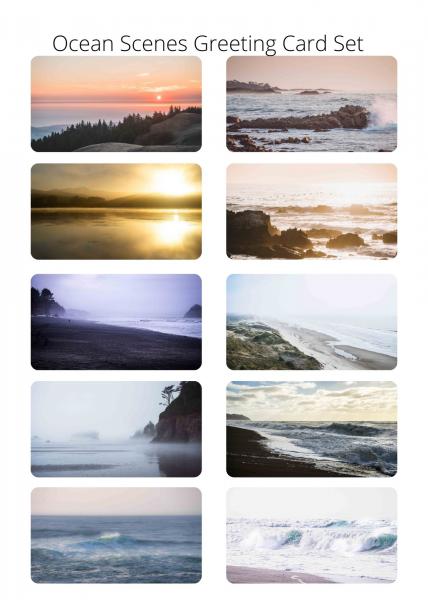 Greeting Card Gift Set-- Ocean Scenes, Set of 10 picture