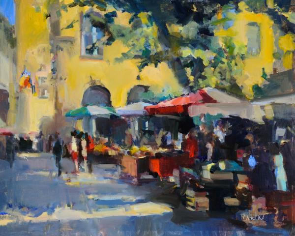 Market Square - 16" x 20" - oil on linen-lined panel