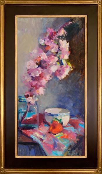 Pink Spring - 24" x 12" - oil on linen-lined panel picture