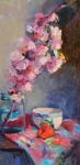 Pink Spring - 24" x 12" - oil on linen-lined panel