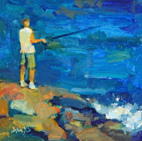 Fishing Time - 6" x 6" - $200 unframed picture